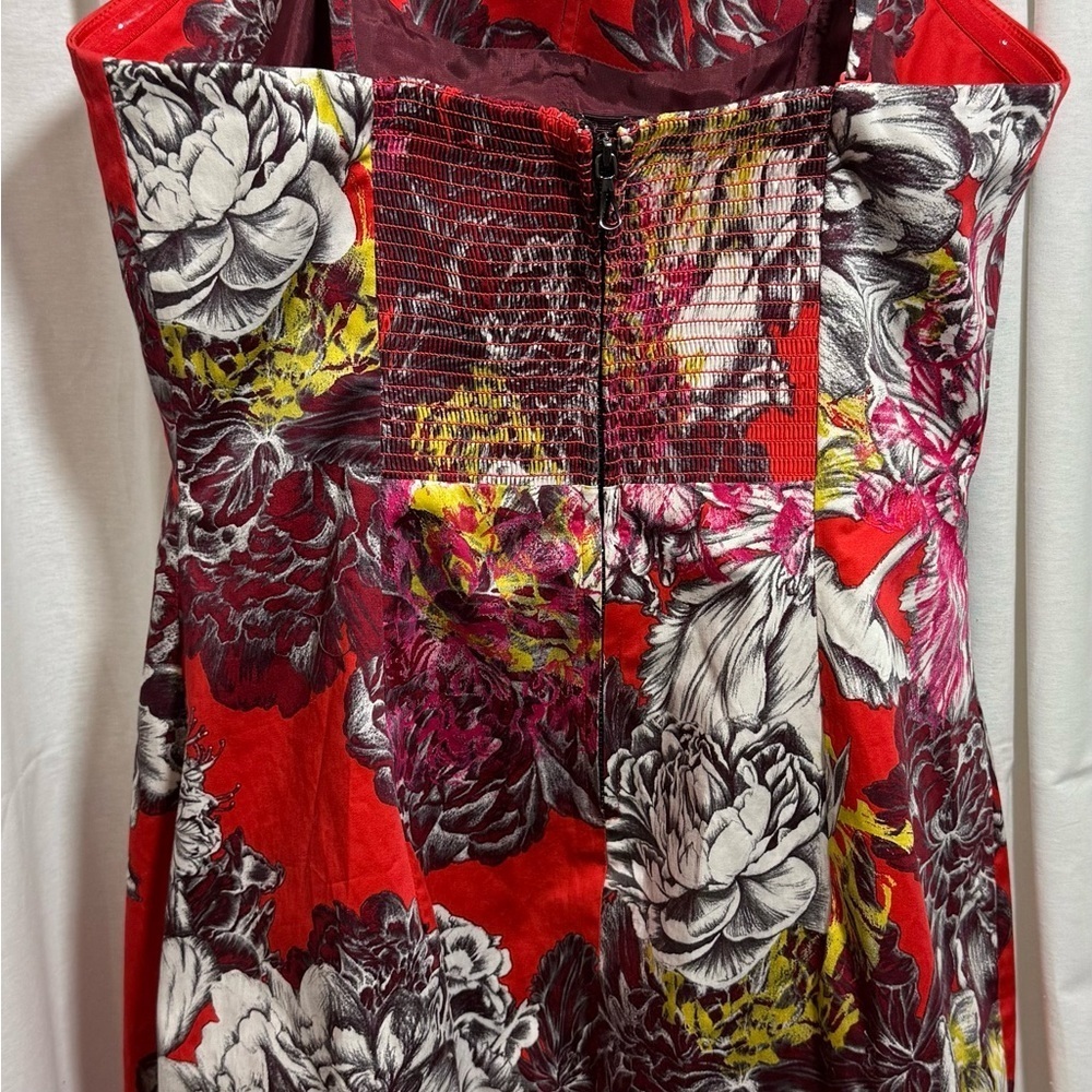 Leifsdottir Vibrant Red and White Floral Camisole Dress - Picture 4 of 6